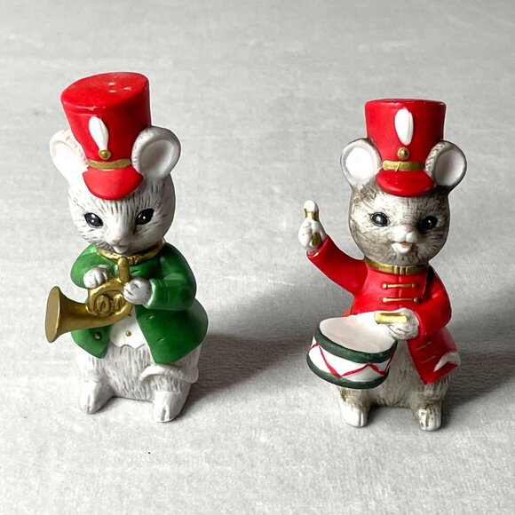Christmas Mice Frisky Friends Figurine Set Of 2 Lefton Model 04711 Holiday Decor - Picture 1 of 8